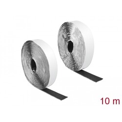 Taśma rzepowa typu haczyk-pętelka 10 m x 25 mm czarna Delock 19081