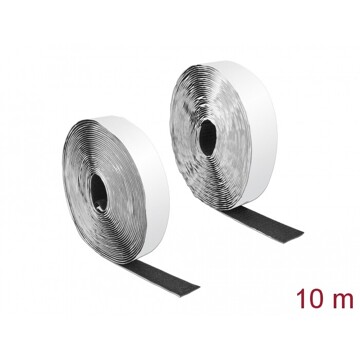 Taśma rzepowa typu haczyk-pętelka 10 m x 25 mm czarna Delock 19081