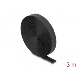 Taśma rzepowa z paskiem w rolce 3 m x 20 mm czarna Delock 19111