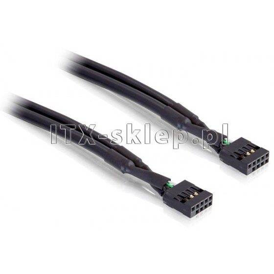 Przedłużacz USB wewnętrzny 10pin - 10pin żeński-żeński 50 cm raster 2,54mm