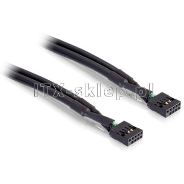 Przedłużacz USB wewnętrzny 10pin - 10pin żeński-żeński 50 cm raster 2,54mm