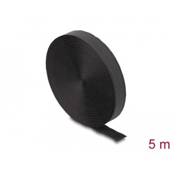 Taśma rzepowa z paskiem w rolce 5 m x 20 mm czarna Delock 19112