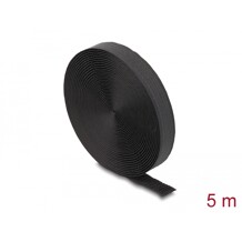 Taśma rzepowa z paskiem w rolce 5 m x 20 mm czarna Delock 19112