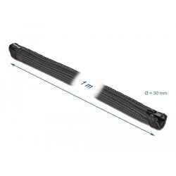 Koszulka pleciona z suwakiem 1 m x 30 mm czarna Delock 19165 Koszulka pleciona z suwakiem 1 m x 30 mm czarna Delock 19165