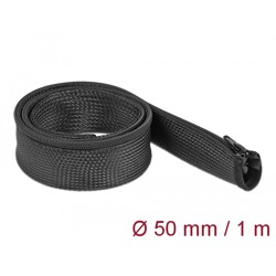 Koszulka pleciona z suwakiem 1 m x 50 mm czarna Delock 19166
