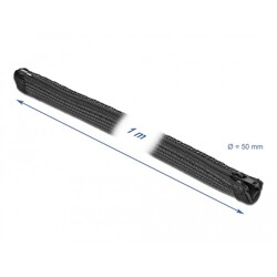 Koszulka pleciona z suwakiem 1 m x 50 mm czarna Delock 19166 Koszulka pleciona z suwakiem 1 m x 50 mm czarna Delock 19166