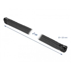 Koszulka pleciona z suwakiem 2 m x 20 mm czarna Delock 19167 Koszulka pleciona z suwakiem 2 m x 20 mm czarna Delock 19167