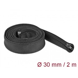 Koszulka pleciona z suwakiem 2 m x 30 mm czarna Delock 19168