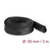 Koszulka pleciona z suwakiem odporna na temperaturę 3 m x 50 mm czarna Delock 19172