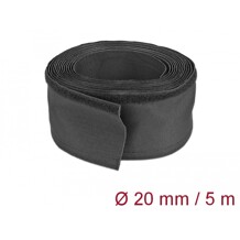 Rękaw tkaninowy z rzepem odporny na ciepło 5 m x 20 mm czarny Delock 19190