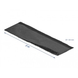 Rękaw tkaninowy z rzepem odporny na ciepło 5 m x 20 mm czarny Delock 19190 Rękaw tkaninowy z rzepem odporny na ciepło 5 m x 20 mm czarny Delock 19190