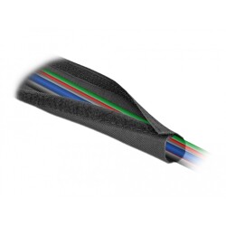 Rękaw tkaninowy z rzepem odporny na ciepło 5 m x 20 mm czarny Delock 19190 Rękaw tkaninowy z rzepem odporny na ciepło 5 m x 20 mm czarny Delock 19190
