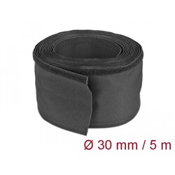 Rękaw tkaninowy z rzepem odporny na ciepło 5 m x 30 mm czarny Delock 19191