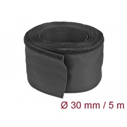 Rękaw tkaninowy z rzepem odporny na ciepło 5 m x 30 mm czarny Delock 19191