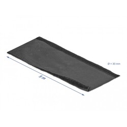 Rękaw tkaninowy z rzepem odporny na ciepło 5 m x 30 mm czarny Delock 19191 Rękaw tkaninowy z rzepem odporny na ciepło 5 m x 30 mm czarny Delock 19191
