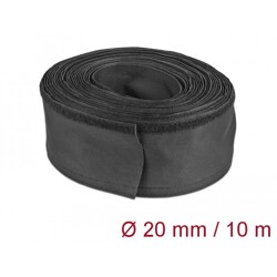Rękaw tkaninowy z rzepem odporny na ciepło 10 m x 20 mm czarny Delock 19193