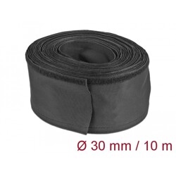Rękaw tkaninowy z rzepem odporny na ciepło 10 m x 30 mm czarny Delock 19216