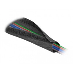 Rękaw tkaninowy z rzepem odporny na ciepło 10 m x 30 mm czarny Delock 19216 Rękaw tkaninowy z rzepem odporny na ciepło 10 m x 30 mm czarny Delock 19216