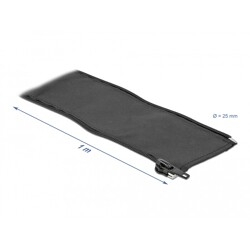 Koszulka tkana z suwakiem 1 m x 25 mm czarna Delock 19217 Koszulka tkana z suwakiem 1 m x 25 mm czarna Delock 19217