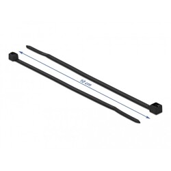 Opaski kablowe odporne na ciepło 100 x 2,5 mm 100 szt. czarne Delock 19229 Opaski kablowe odporne na ciepło 100 x 2,5 mm 100 szt. czarne Delock 19229