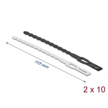 Trytytki rozpinane z uchem do wiązania kabli 115 x 4,5 mm 20 szt. czarne Delock 19317