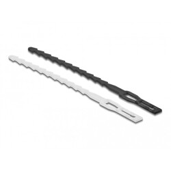 Trytytki rozpinane z uchem do wiązania kabli 115 x 4,5 mm 20 szt. czarne Delock 19317