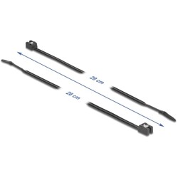 Opaski kablowe samoprzycinające 280 x 4,8 mm 50 szt. czarne Delock 19469