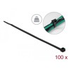 Opaski kablowe wzmocnione 200 x 4,8 mm 100 szt. czarne Delock 19559