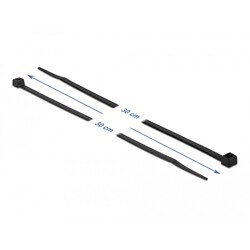 Opaski kablowe wzmocnione 300 x 4,8 mm 100 szt. czarne Delock 19561