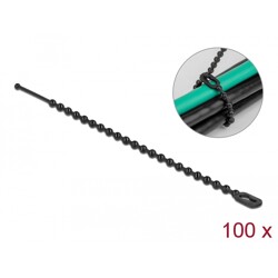 Trytytki wielokrotnego użytku 100 x 2,4 mm 100 szt. czarne Delock 19566