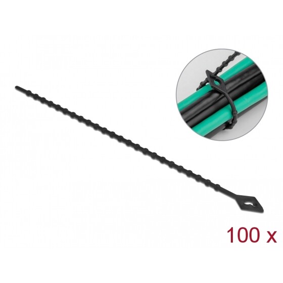 Trytytki wielokrotnego użytku 150 x 2,4 mm 100 szt. czarne Delock 19568