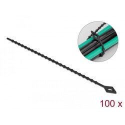 Trytytki wielokrotnego użytku 200 x 2,4 mm 100 szt. czarne Delock 19569