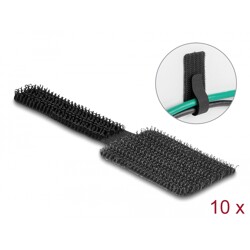 Mini uchwyty samoprzylepne na rzepy 90 x 24 mm 10 szt. czarne Delock 19582