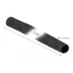 Rękaw termokurczliwy antypoślizgowy wzór krzyżowy 1 m x 15 mm czarny Delock 19586