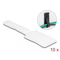 Mini uchwyty samoprzylepne na rzepy 90 x 24 mm 10 szt. białe Delock 19587