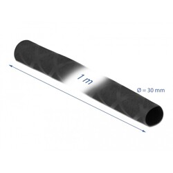 Rękaw termokurczliwy antypoślizgowy wzór krzyżowy 1 m x 30 mm czarny Delock 19596