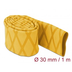 Rękaw termokurczliwy antypoślizgowy wzór krzyżowy 1 m x 30 mm żółty Delock 19599