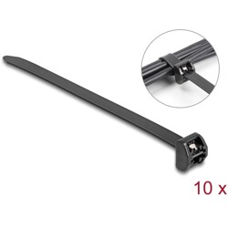 Opaski kablowe z metalową końcówką 457 x 12,7 mm 10 szt. czarne Delock 19730