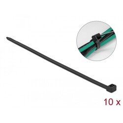 Opaski kablowe 1220 x 9 mm 10 szt. czarne Delock 19742
