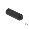Zatyczki podklejane od wewnątrz 30 x 11 mm 2 szt. czarne Delock 19755