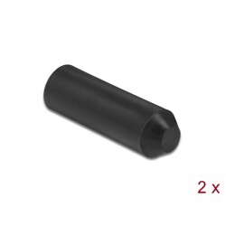 Zatyczki podklejane od wewnątrz 30 x 11 mm 2 szt. czarne Delock 19755
