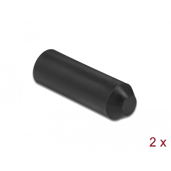 Zatyczki podklejane od wewnątrz 30 x 11 mm 2 szt. czarne Delock 19755