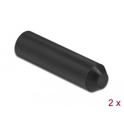 Zatyczki podklejane od wewnątrz 70 x 16 mm 2 szt. czarne Delock 19762