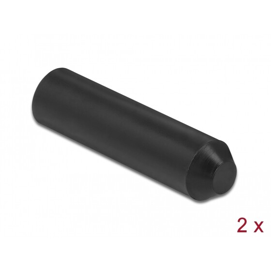 Zatyczki podklejane od wewnątrz 70 x 16 mm 2 szt. czarne Delock 19762