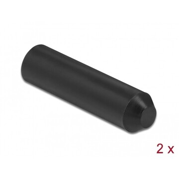 Zatyczki podklejane od wewnątrz 70 x 16 mm 2 szt. czarne Delock 19762