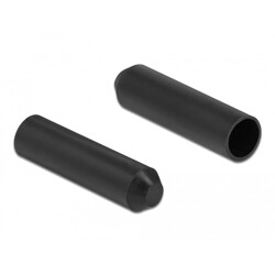 Zatyczki podklejane od wewnątrz 70 x 16 mm 2 szt. czarne Delock 19762
