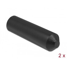 Zatyczki podklejane od wewnątrz 70 x 20 mm 2 szt. czarne Delock 19772