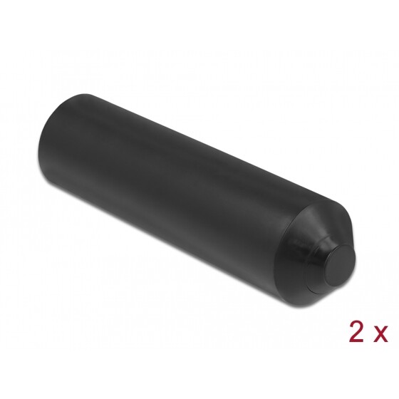 Zatyczki podklejane od wewnątrz 70 x 20 mm 2 szt. czarne Delock 19772