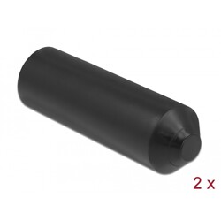 Zatyczki podklejane od wewnątrz 80 x 25 mm 2 szt. czarne Delock 19841