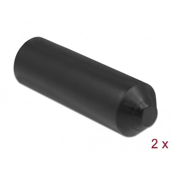 Zatyczki podklejane od wewnątrz 80 x 25 mm 2 szt. czarne Delock 19841